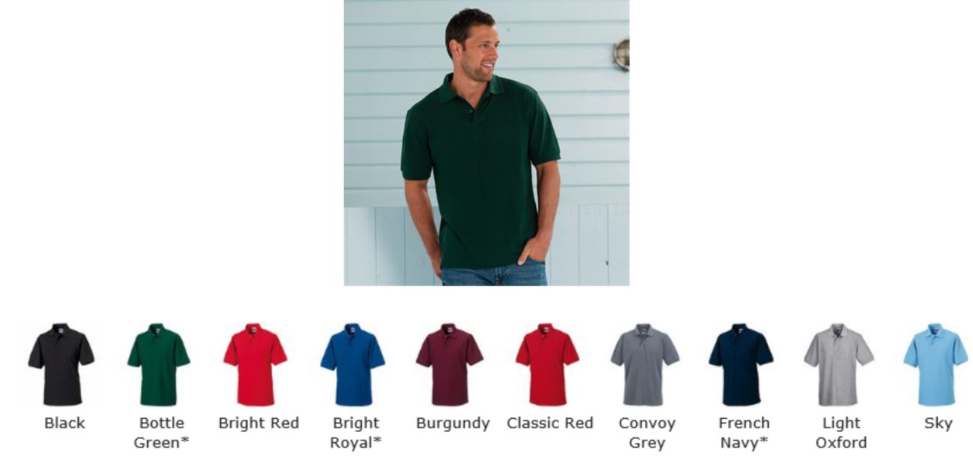 Russells 599M Hardwearing Polycotton Polo  Russells 599M Hardwearing Polycotton Polo